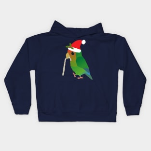 A cute Christmas peach faced lovebird Kids Hoodie